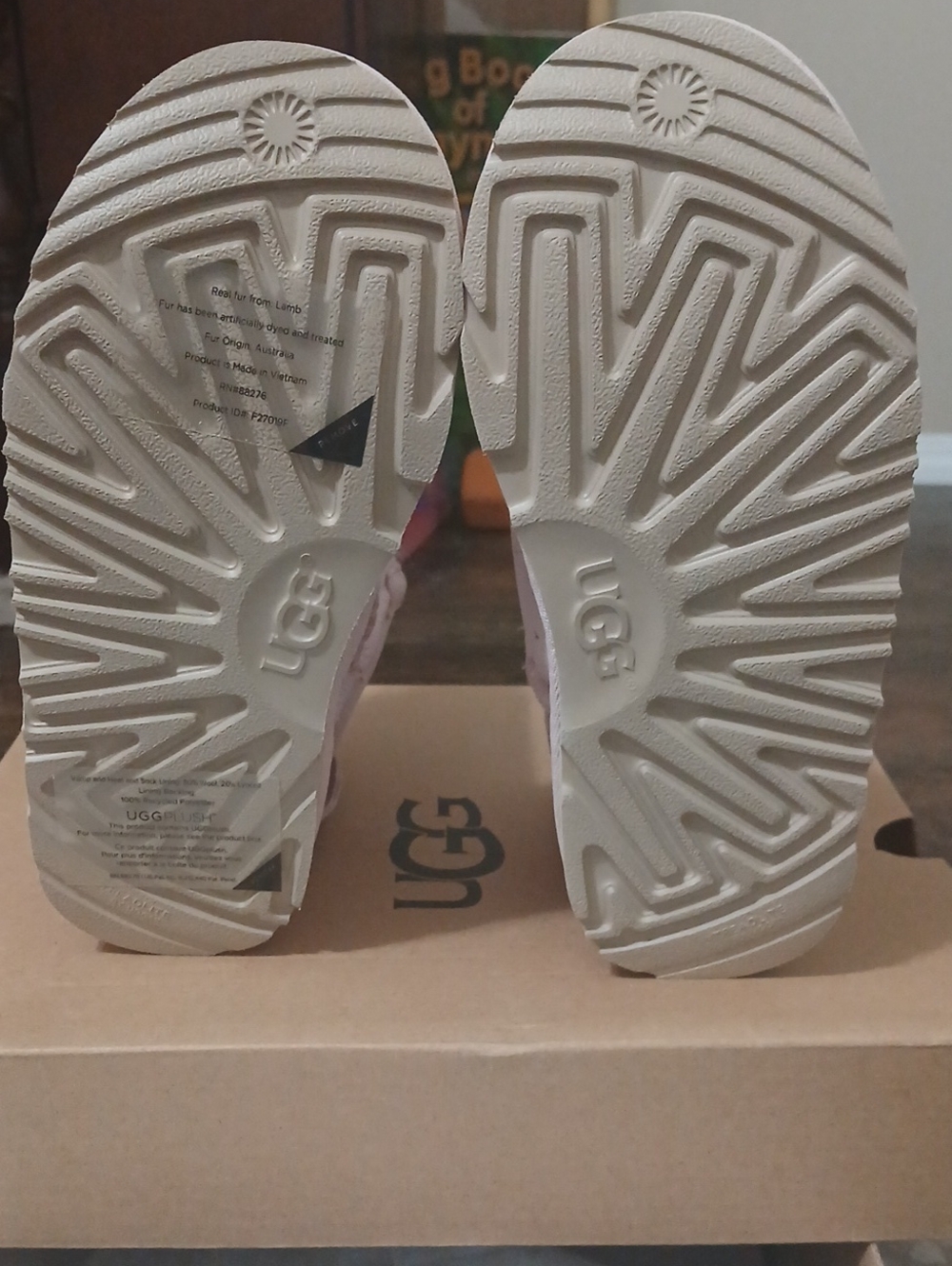 UGG Light Pink Bow Mini Boots with Sparkle Studs - Picture 4 of 5